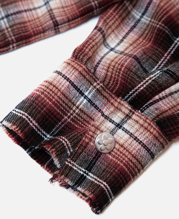 Flower Flannel Shirt (Red)