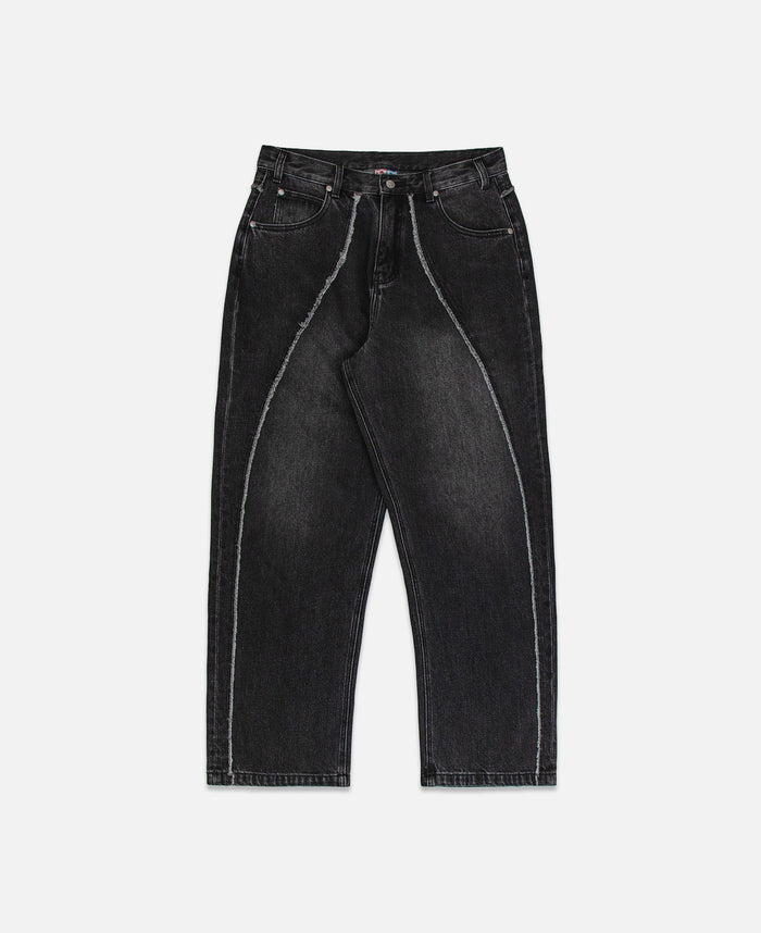 Fray Denim Jeans (Black)