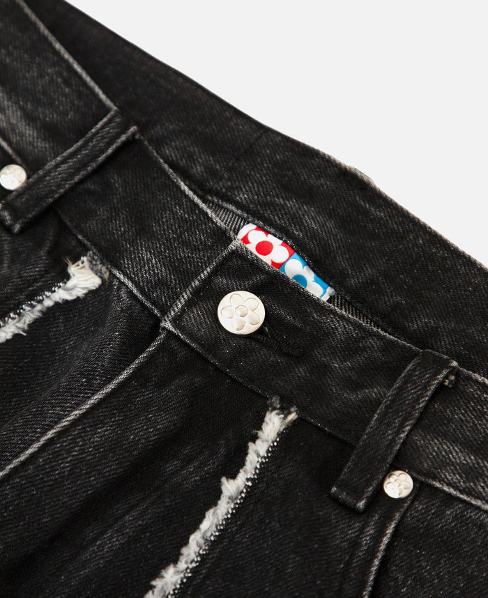 Fray Denim Jeans (Black)