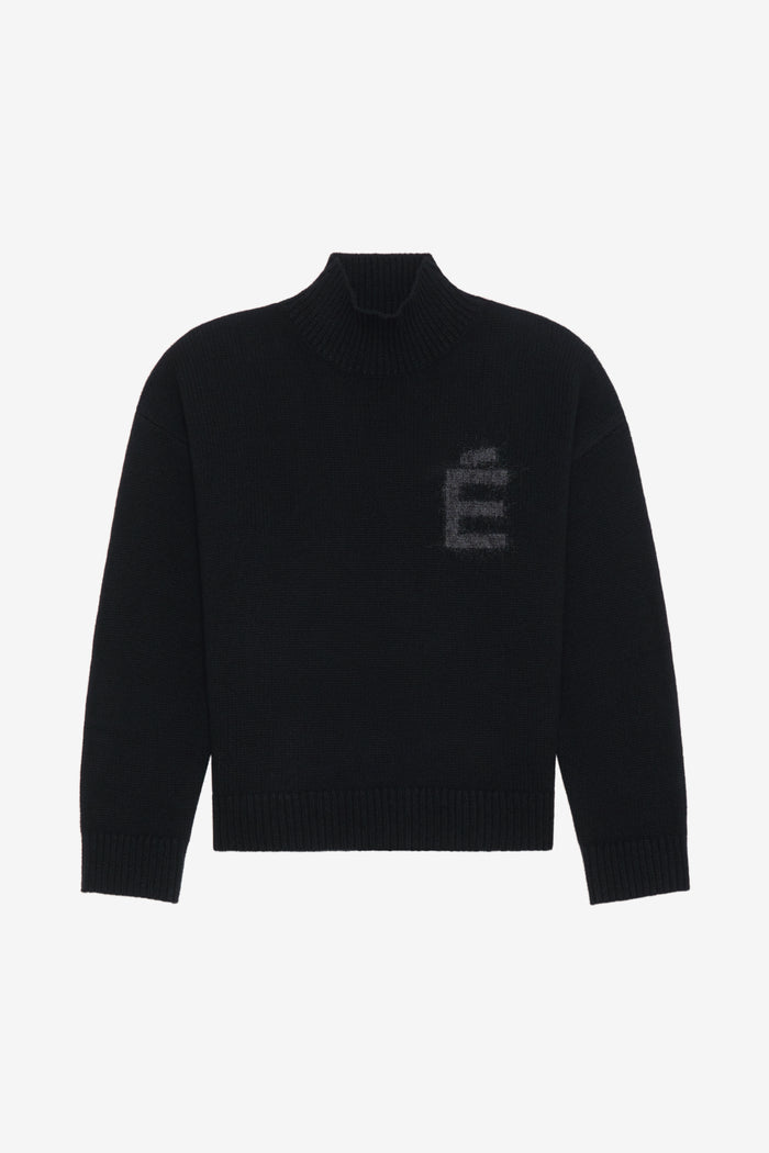 FUNNEL NECK SWEATER É T1 / BLACK