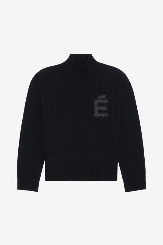 FUNNEL NECK SWEATER É T1 / BLACK