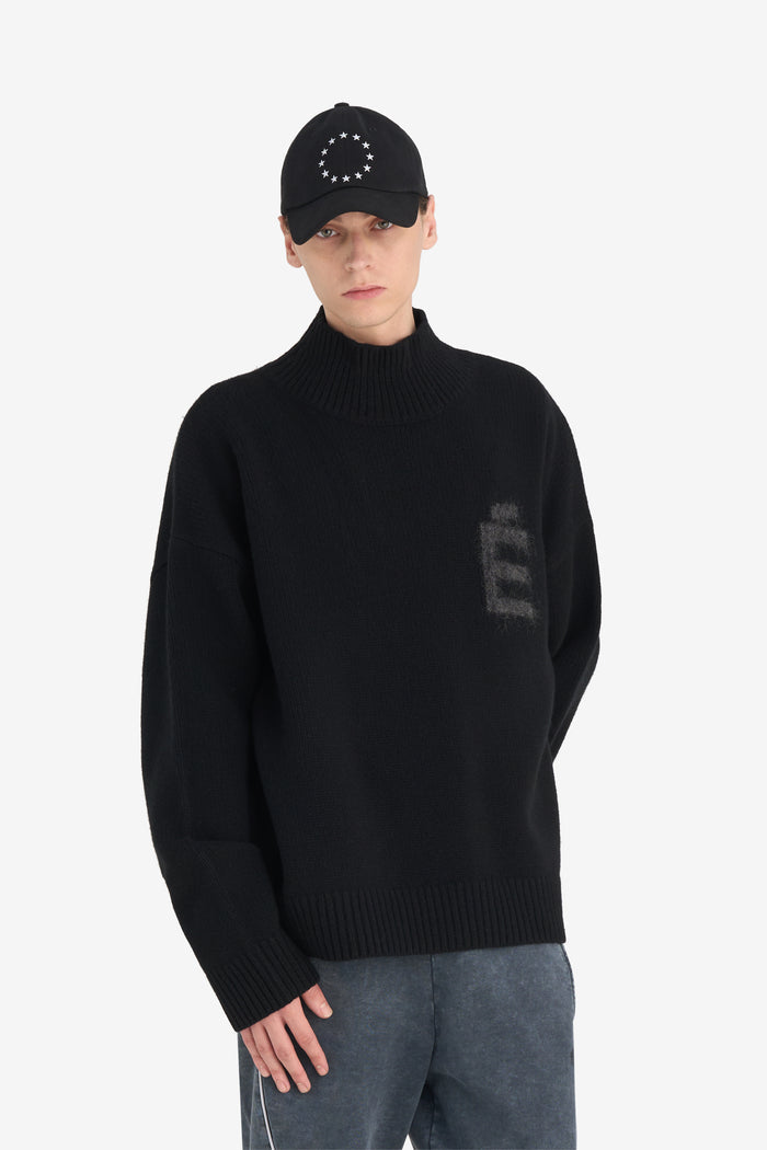 FUNNEL NECK SWEATER É T1 / BLACK
