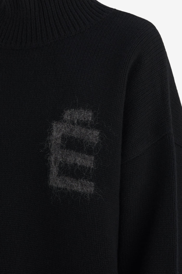 FUNNEL NECK SWEATER É T1 / BLACK