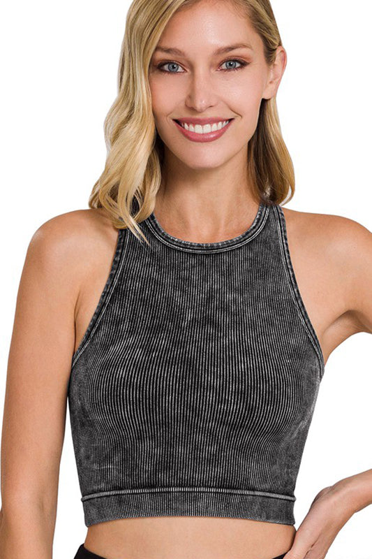 Get The Look Racerback Tanks-Charcoal-SMALL/MEDIUM-Cute-Trendy-Shop-Womens-Boutique-Clothing-Store