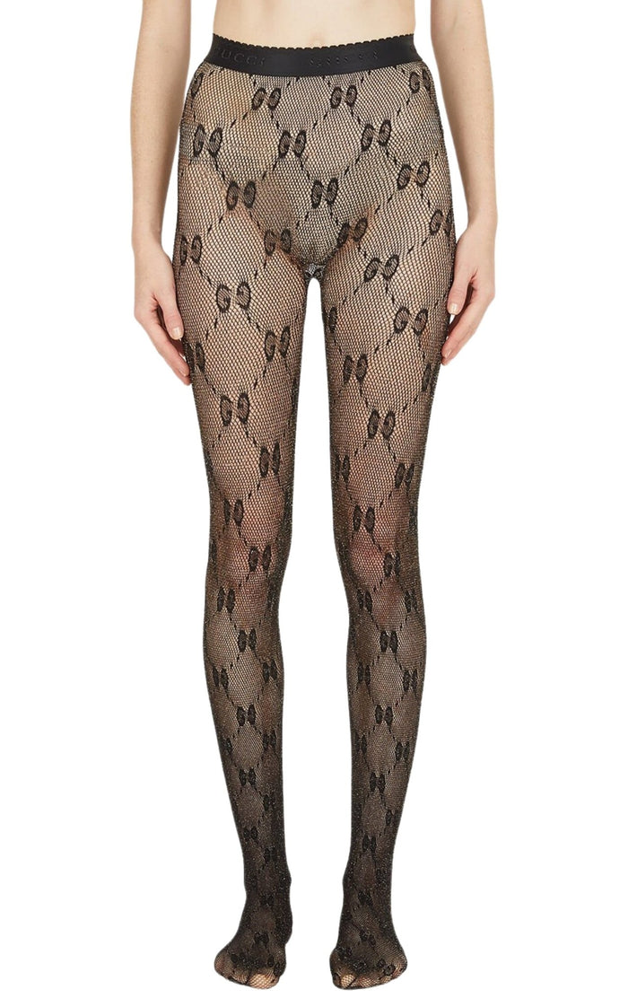 Gucci GG Lurex Detailed Knitted Tights Pantyhose - Runway Catalog