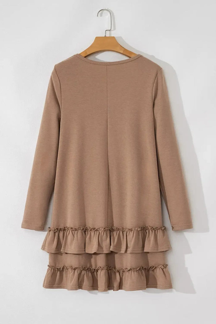 Shop Goat Scoop Neck Tiered Ruffled Hem Long Sleeve Mini Dress at eAura