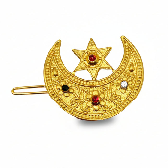 Nepali Chandrama hair clip gold look design