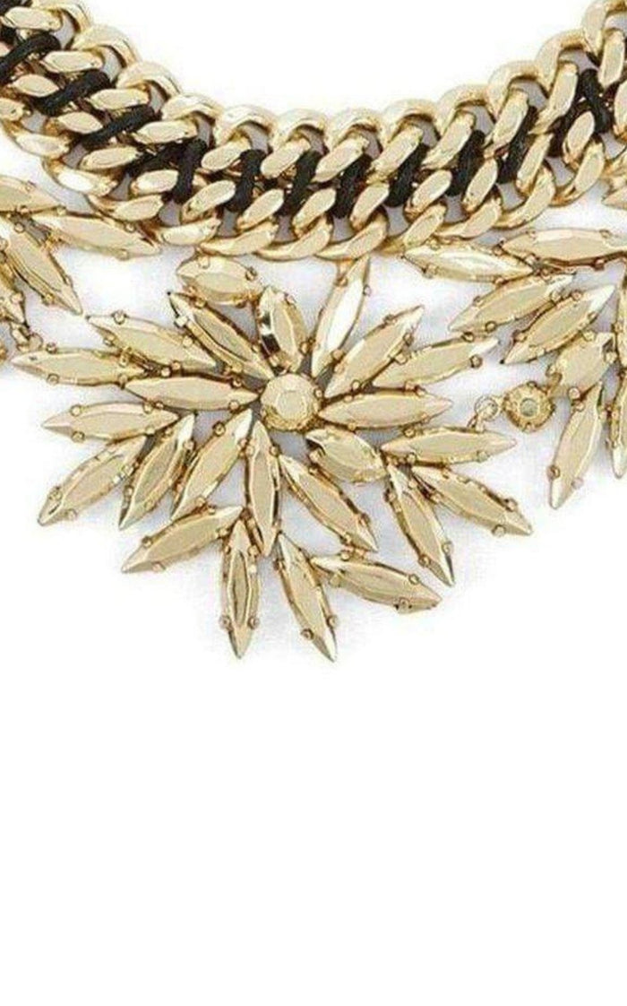 BCBGMAXAZRIA Gold Woven Leaf Necklace - Runway Catalog