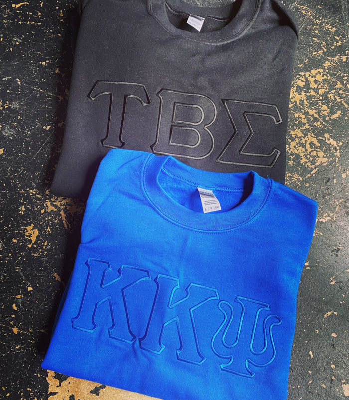 Greek Tonal Satin Embroidered Sweatshirt