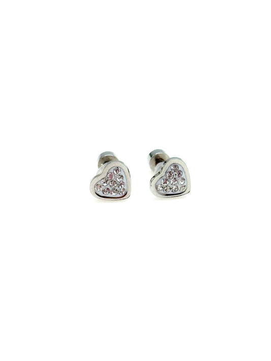 Sparkly silver heart earrings
