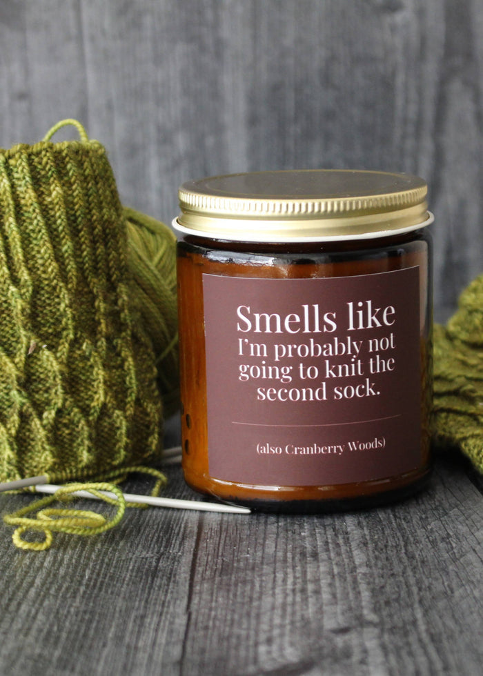 9 Oz Cranberry Woods | Smells like I'm probably not going to knit that second sock.