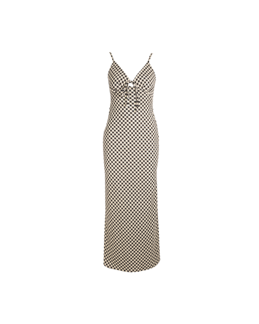 HARLEY BOW DRESS BLACK BUTTER GINGHAM