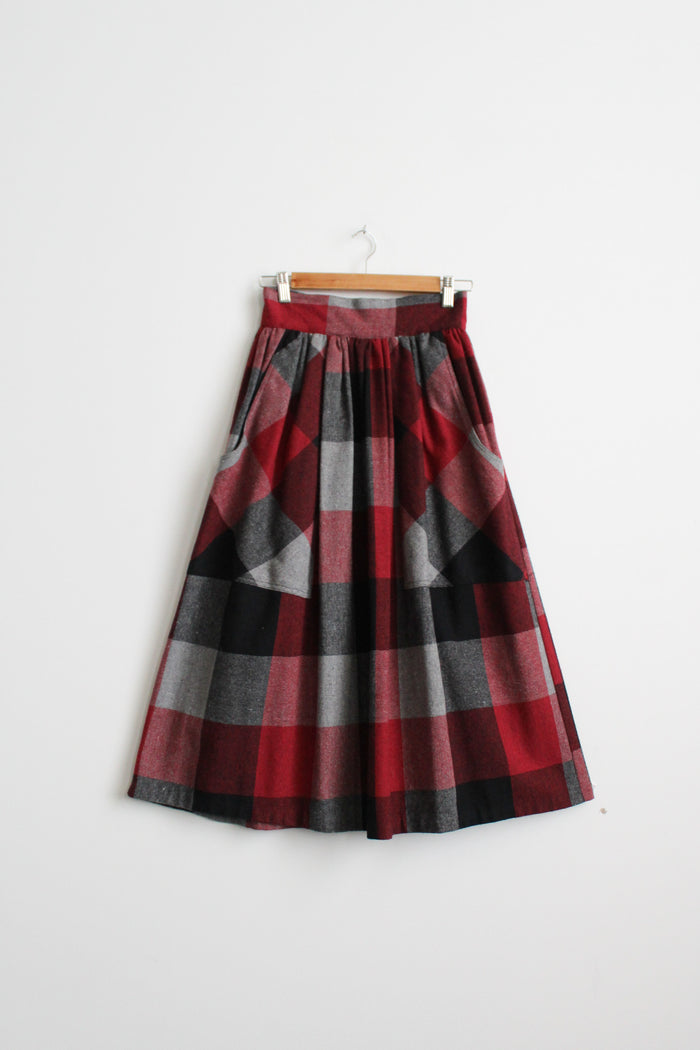 hearthlight plaid wool skirt