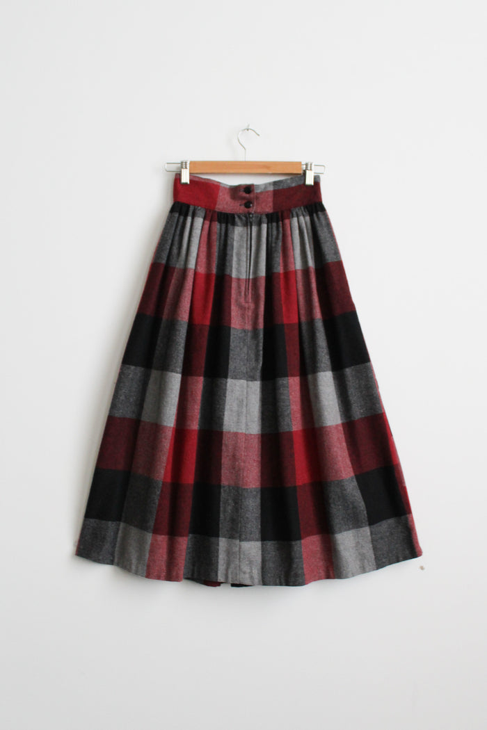 hearthlight plaid wool skirt