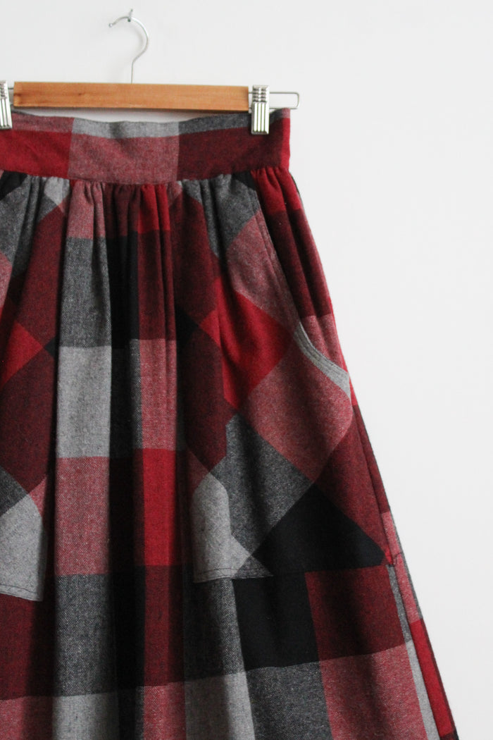 hearthlight plaid wool skirt