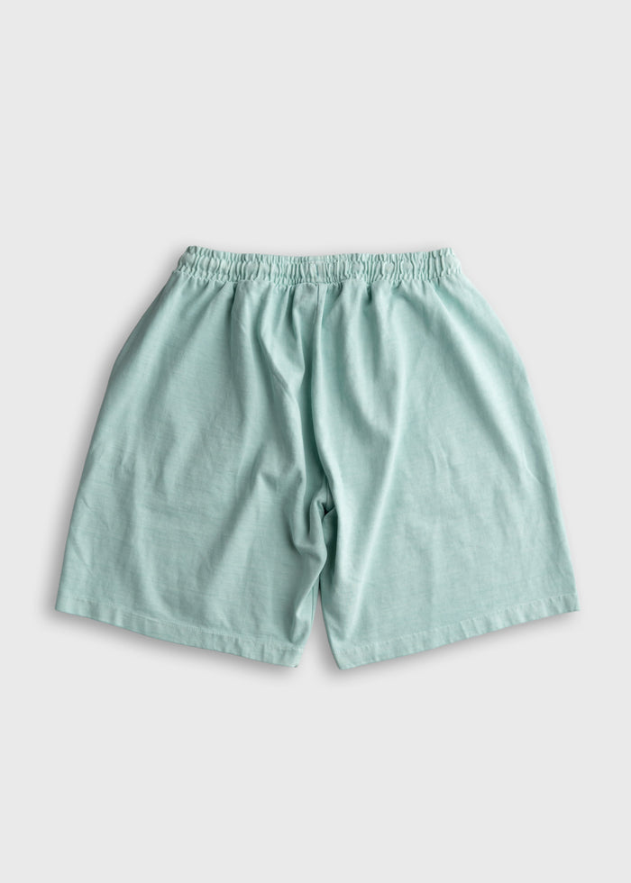 Men’s 9.5 oz jersey cotton shorts in light Blue, with drawstring waist and dual hand pockets, heavyweight comfortable shorts with relaxed fit for everyday wear, available in two colors