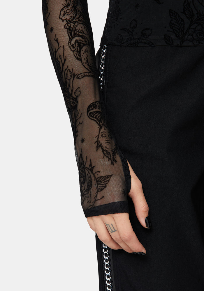 Hexborn Baba Yaga Flocked Long Sleeve Top