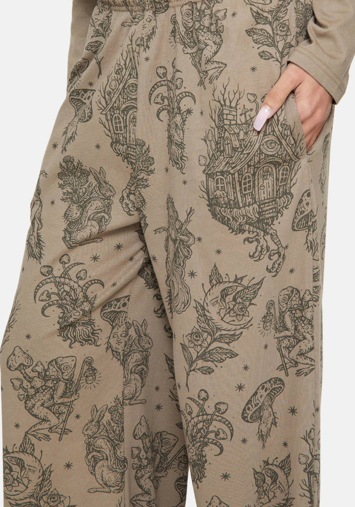 Hexborn Baba Yaga Printed Wide Leg Pyjama Bottoms