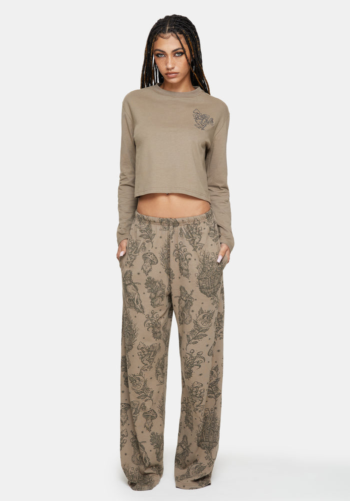 Hexborn Baba Yaga Printed Wide Leg Pyjama Bottoms