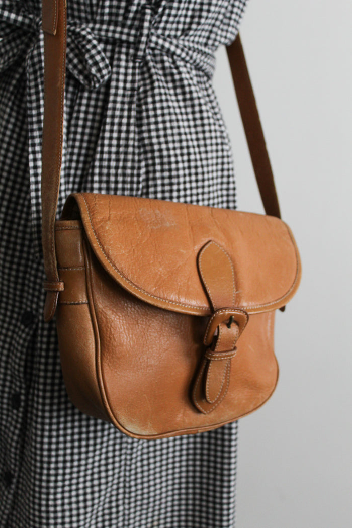 honey leather saddle bag