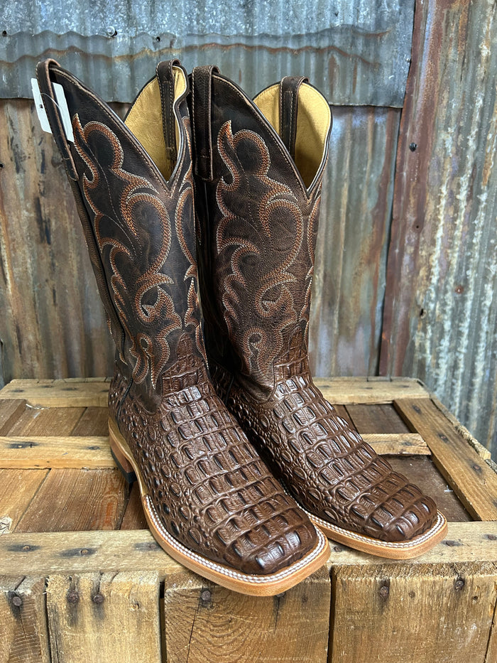Horse Power Crocodile Print Western Boots