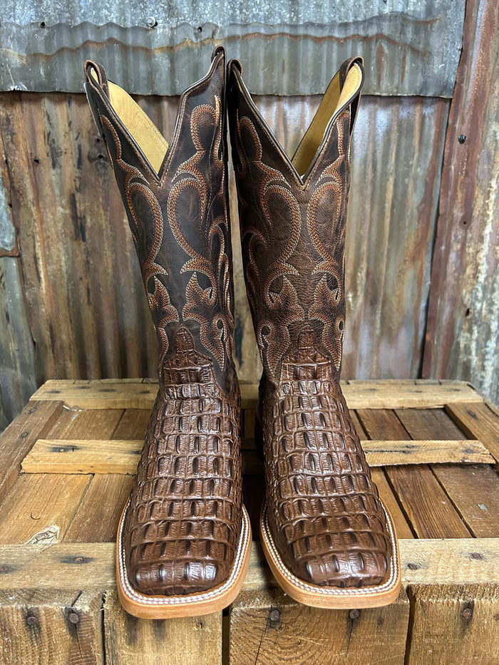 Horse Power Crocodile Print Western Boots