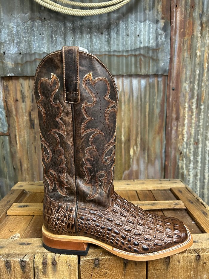 Horse Power Crocodile Print Western Boots