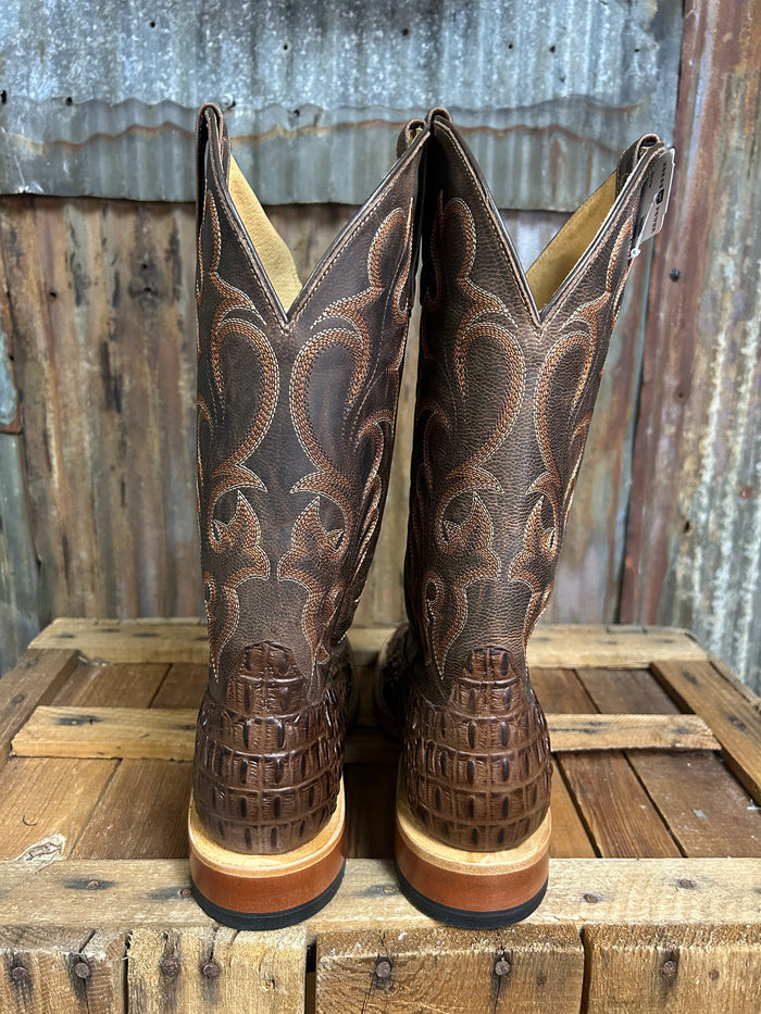 Horse Power Crocodile Print Western Boots