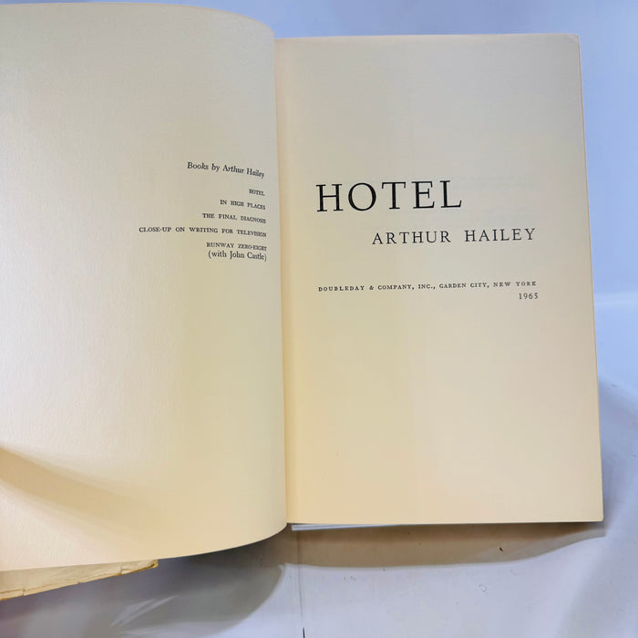 Hotel by Arthur Hailey 1965 Double Day and Company