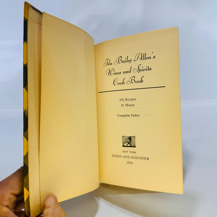 Ida Bailey Allen's Wines and Spirits Cook book 1934 Simon and Schuster, Inc