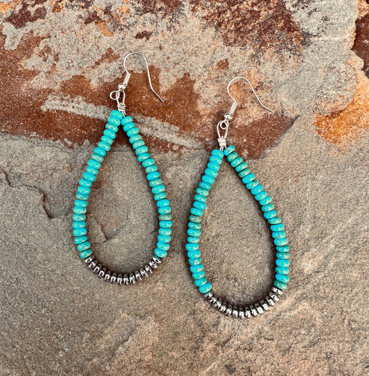 Magnesite Turquoise Teardrop Earrings