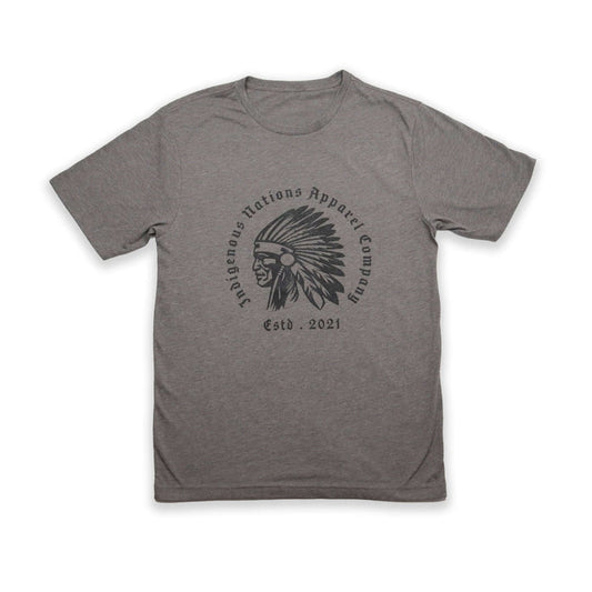 INAC Chief Head T-Shirt featuring a unique Indigenous design, perfect for everyday wear, made from premium materials.