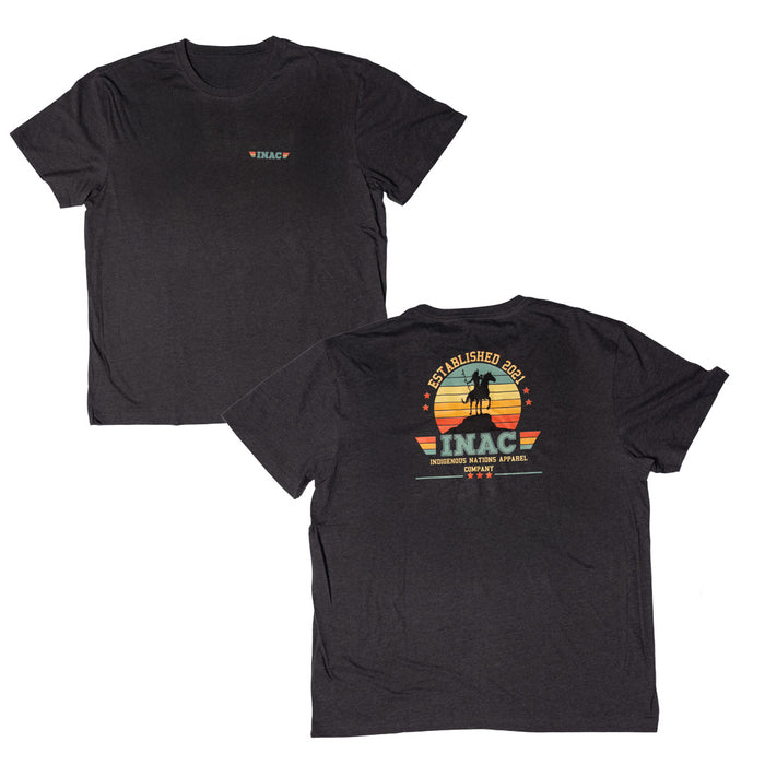 INAC Established Tee featuring a unique front logo and vibrant back design showcasing the established year and bold graphics.