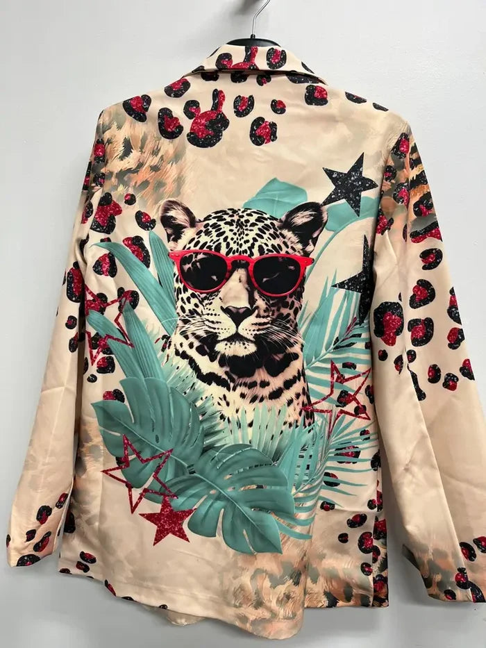 Italian Leopard Mix Printed Blazer - Born To Glam