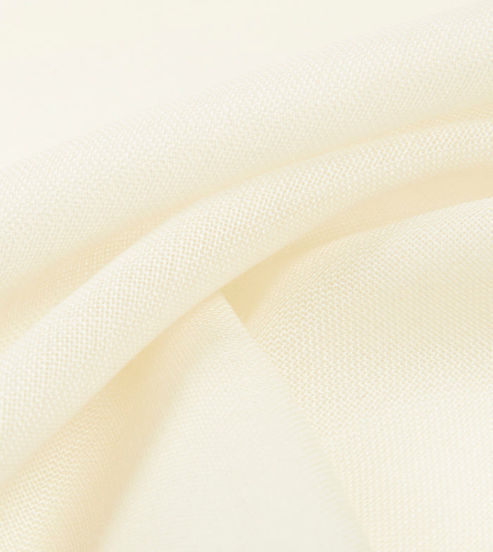 Ivory and Blue Shoestring Border Silk Pocket Square