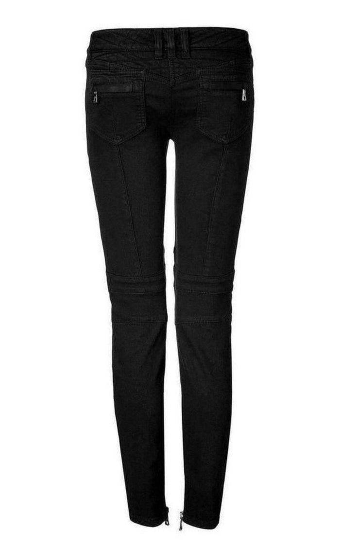 Balmain Jeans Low Rise Black Biker Jeans - Runway Catalog