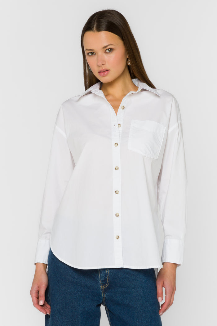 Jocelin Optic White Shirt - Tops - Velvet Heart Clothing