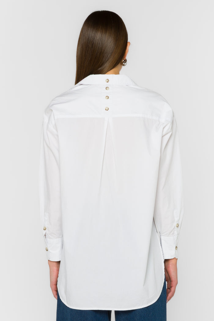 Jocelin Optic White Shirt - Tops - Velvet Heart Clothing