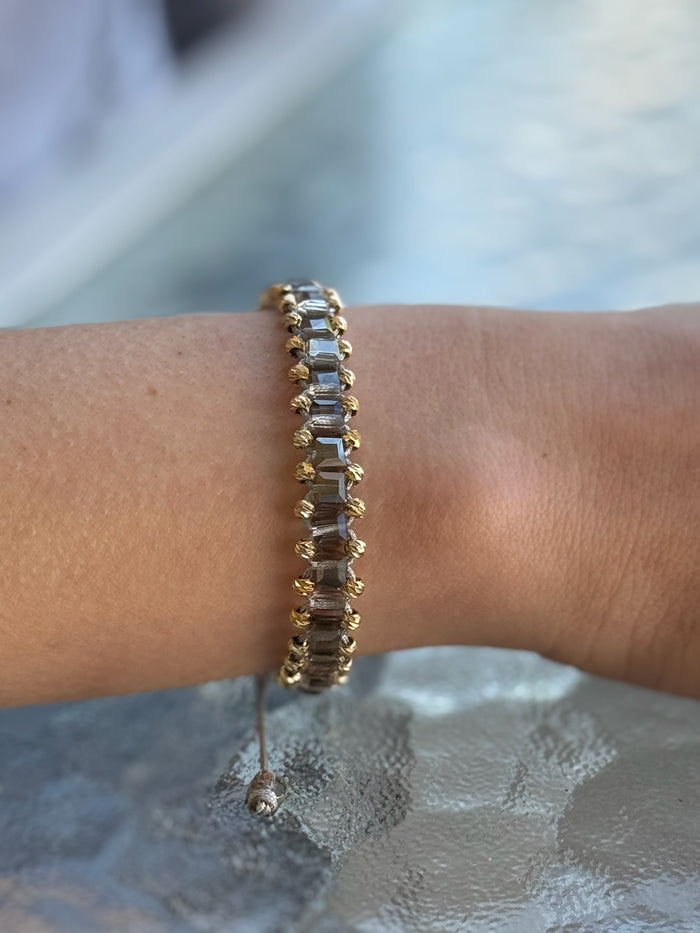 Johanna Bracelet in grey being worn
