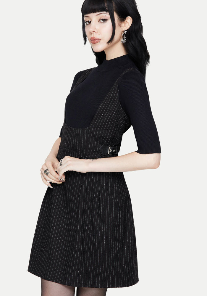Katya Striped Mini Pinafore Dress