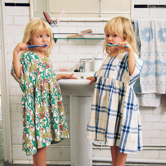 Kids Cotton Dress - Fun Tartan