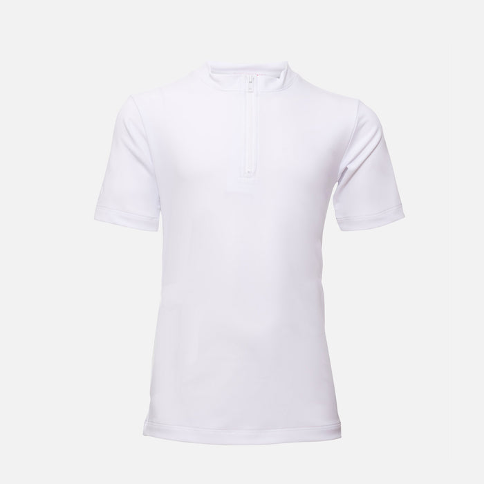 Kids Max UV Half Zip Swim Shirt - White