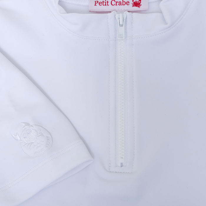Kids Max UV Half Zip Swim Shirt - White
