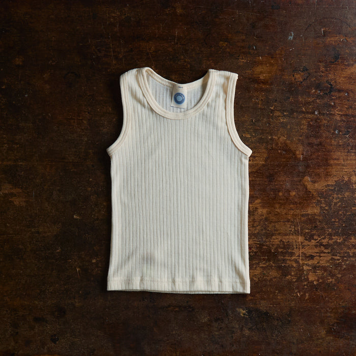 Kids Merino Wool/Cotton/Silk Sleeveless Top - Natural