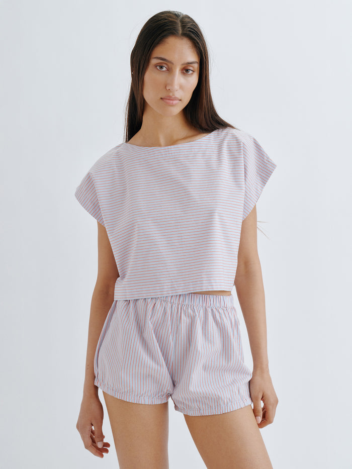 Chambray Poppy Stripe