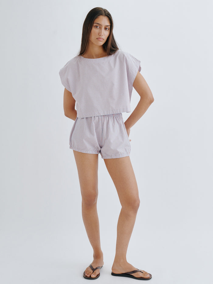 Chambray Poppy Stripe