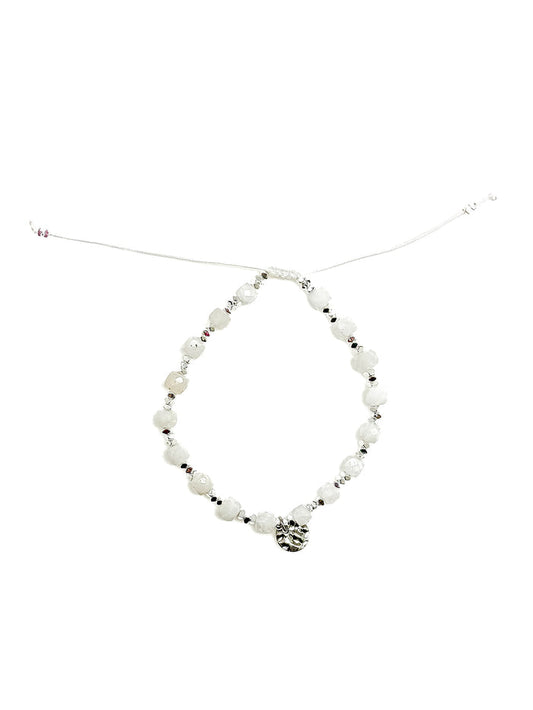 White and Silver Beaded Bracelet