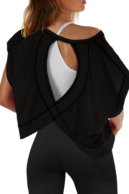 Let's Get Physical Yoga T-Shirt-Black-SMALL-Cute-Trendy-Shop-Womens-Boutique-Clothing-Store