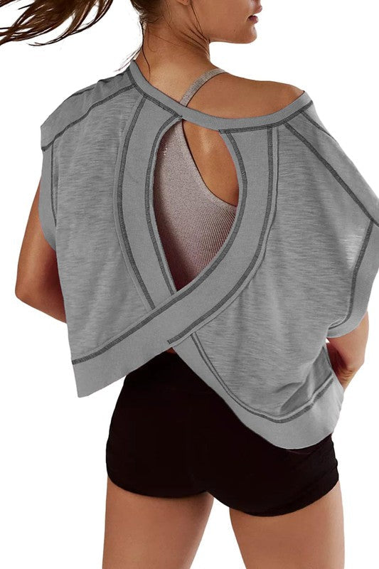 Let's Get Physical Yoga T-Shirt-Grey-SMALL-Cute-Trendy-Shop-Womens-Boutique-Clothing-Store