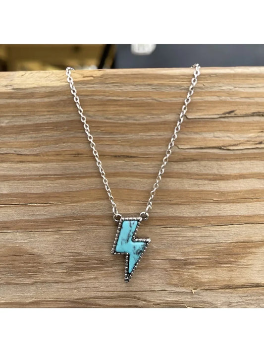 LIGHTNING BOLT TURQUIOSE NECKLACE